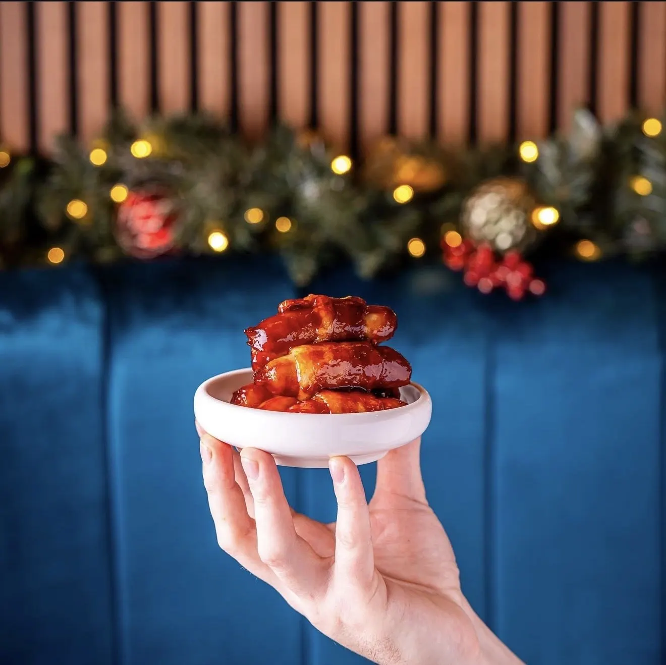Harissa and maple pigs in blankets